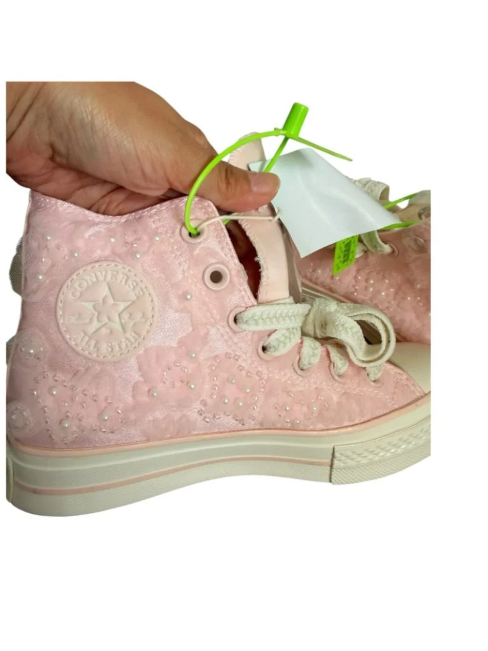 Converse Chuck 70 Peach Blossom Pink Sakura Pearl Lace High Top Sneakers Limited